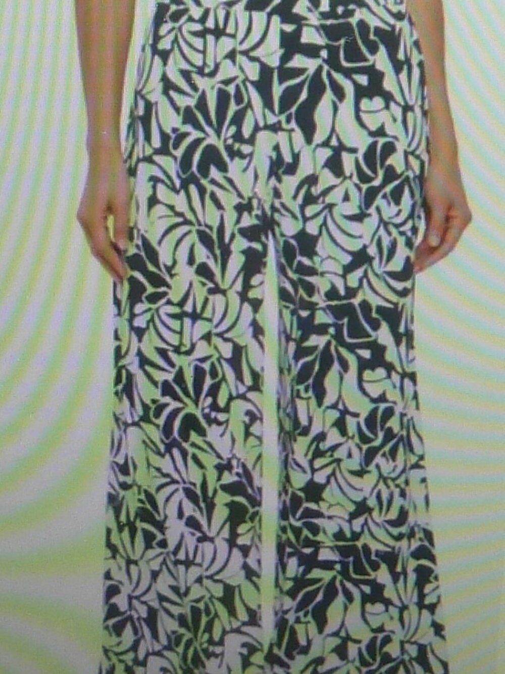Three Dots Women's Wide-Leg Pull-On Pants, Print Black/White Size Medium